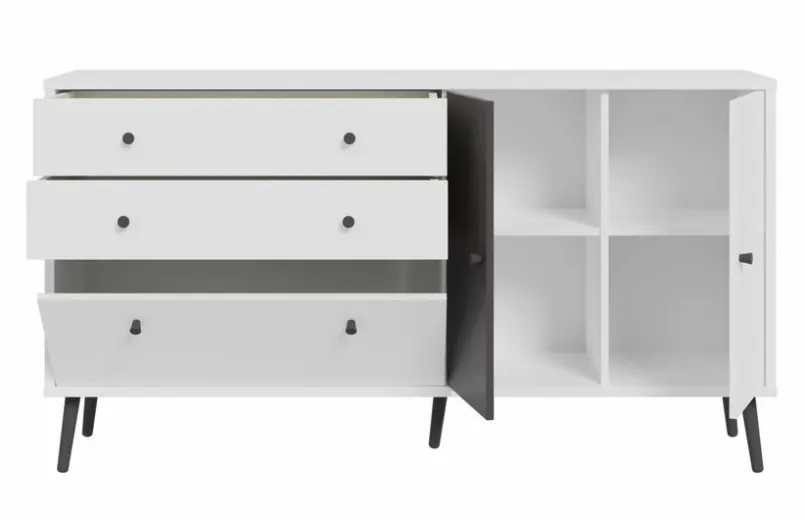 Kommoden|FORTE Sideboard Harllson Weiß / Grau