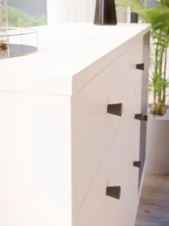 Kommoden|FORTE Sideboard Harllson Weiß / Grau