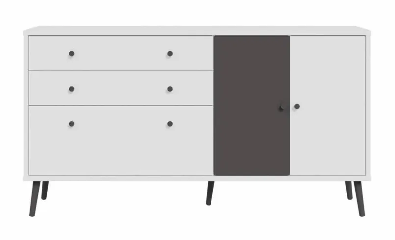 Kommoden|FORTE Sideboard Harllson Weiß / Grau