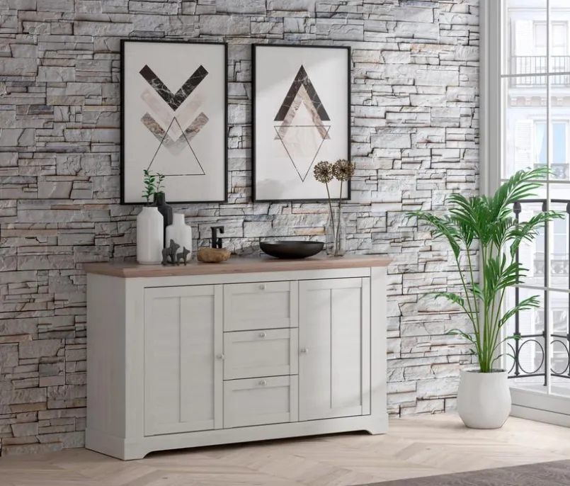 FORTE Nachttische & Kommoden-Sideboard Iloppa SZ Weiß