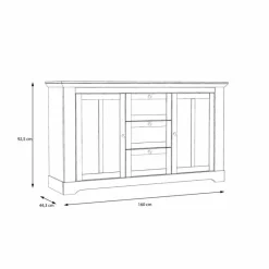 FORTE Nachttische & Kommoden-Sideboard Iloppa SZ Weiß