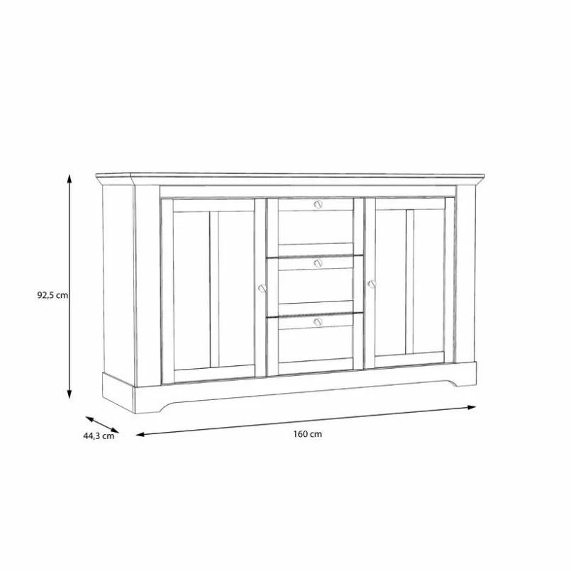 FORTE Nachttische & Kommoden-Sideboard Iloppa SZ Weiß