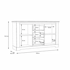 FORTE Nachttische & Kommoden-Sideboard Iloppa SZ Weiß