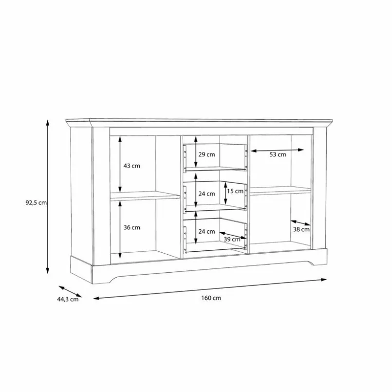 FORTE Nachttische & Kommoden-Sideboard Iloppa SZ Weiß