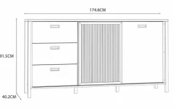 FORTE Kommoden|Kommoden-Sideboard Jytana Eiche