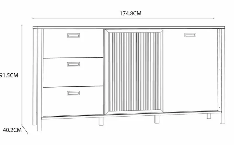 FORTE Kommoden|Kommoden-Sideboard Jytana Eiche
