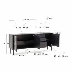 DAHEIM Kommoden-Sideboard Lenon Schwarz