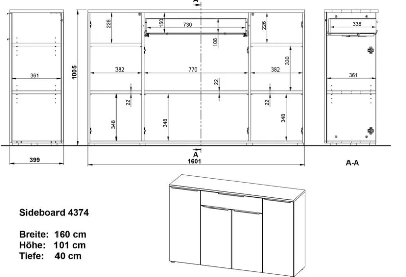 Sideboard Mailand<Germania New