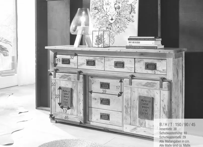 Kommoden|Kommoden|G+K Sideboard Ruston Antik
