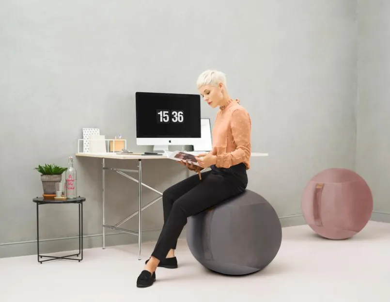 Bürostühle|Sitting Point Sitzball Samt Uni Rose