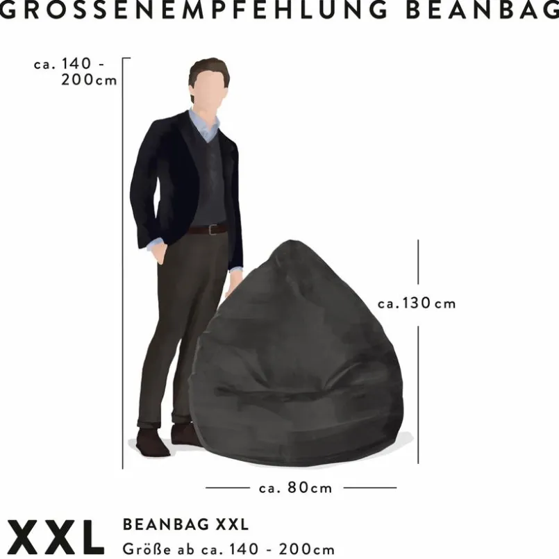 Sitting Point Sitzgelegenheiten|Sitzgelegenheiten-Sitzsack Beanbag Mink XXL Taupe