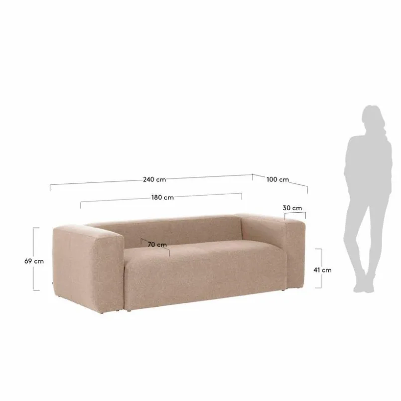 Kave Home Sofas & Couches-Sofa Blok Beige