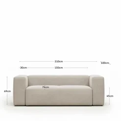 Kave Home Sofas & Couches-Sofa Blok Beige