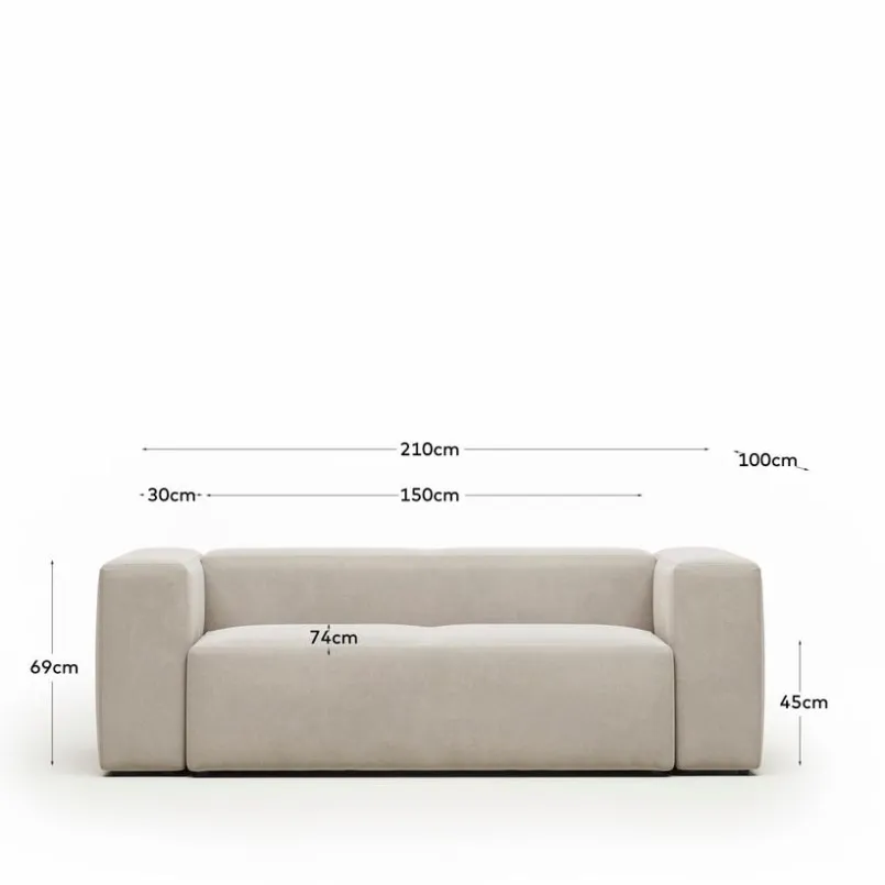 Kave Home Sofas & Couches-Sofa Blok Beige
