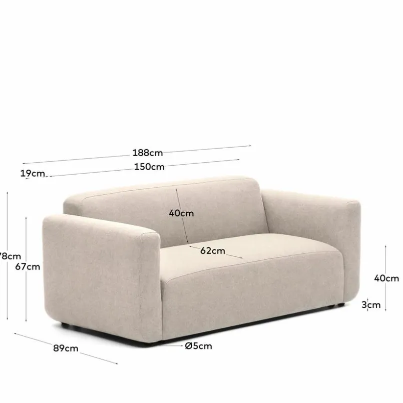 Kave Home Sofas & Couches-Sofa Neom Beige