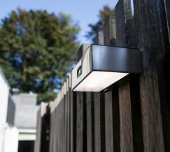 Eco-Light Led-Solarleuchten|Led-Solarleuchten-Solar-Außenwandleuchte Brick Silber