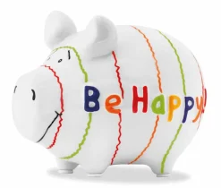 Spardose Be Happy! 12,5 x 9 cm<