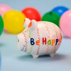 Spardose Be Happy! 12,5 x 9 cm<