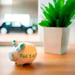 Dekodosen| Spardose Fürs Auto 12,5 x 9 cm Weiß