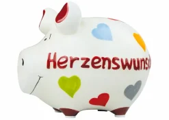 Dekodosen| Spardose Herzenswunsch 12,5 x 9 cm Weiß
