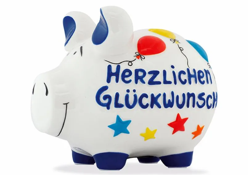 Dekodosen| Spardose Herzlichen Glückwunsch Weiß