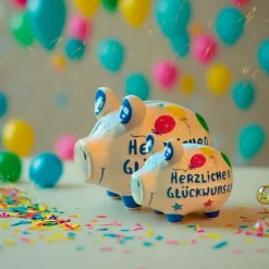 Dekodosen| Spardose Herzlichen Glückwunsch Weiß