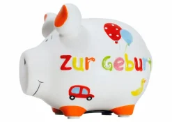 Dekodosen| Spardose Zur Geburt 12,5 x 9 cm Weiß