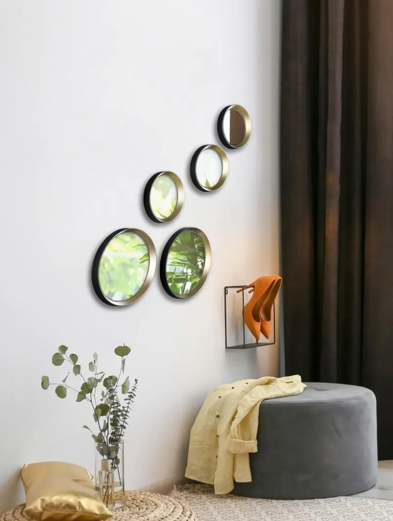 Wandspiegel|MIRRORS AND MORE Spiegel Lia Gold / Schwarz