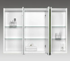 Spiegelschränke-Spiegelschrank Batu 100 Weiß / Spiegel