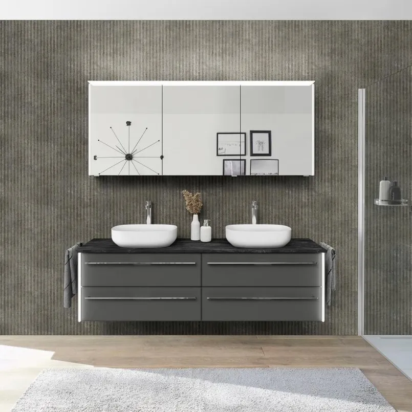 Pelipal Spiegelschränke-Spiegelschrank Leonardo living 116 Quarzgrau