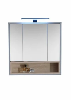 Spiegelschränke| Spiegelschrank Tunis Grau / Eiche