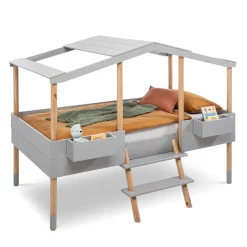 Kinderbetten|Kinderbetten-Spielbett Piloti 90 x 190/200 cm Grau