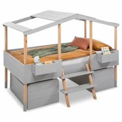Kinderbetten|Kinderbetten-Spielbett Piloti 90 x 190/200 cm Grau
