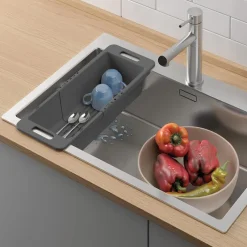 Wischen & Reinigen|Wischen & Reinigen-Spülkorb Drain-Flex ausziehbar Grau