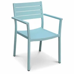 Balkonstühle|Gartenstühle-Stapelstuhl Amica, Aluminium Hellblau