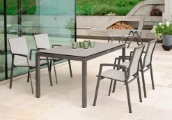 Stern Balkonstühle|Gartenstühle-Stapelstuhl New Top, Alu/Textilen Silber