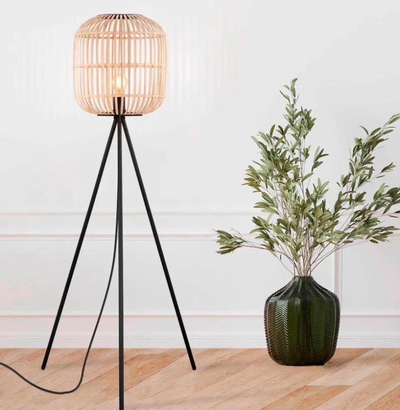 EGLO Stehlampen-Stehlampe Bordesley Braun