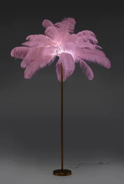 KARE DESIGN Stehlampen-Stehlampe Feather Palm Rosa
