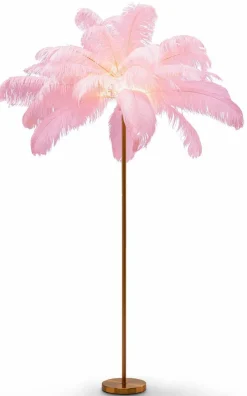 KARE DESIGN Stehlampen-Stehlampe Feather Palm Rosa