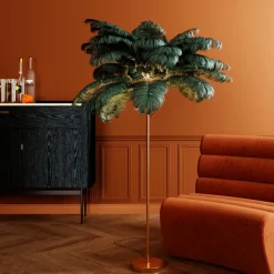 KARE DESIGN Stehlampen-Stehlampe Feather Palm Grün
