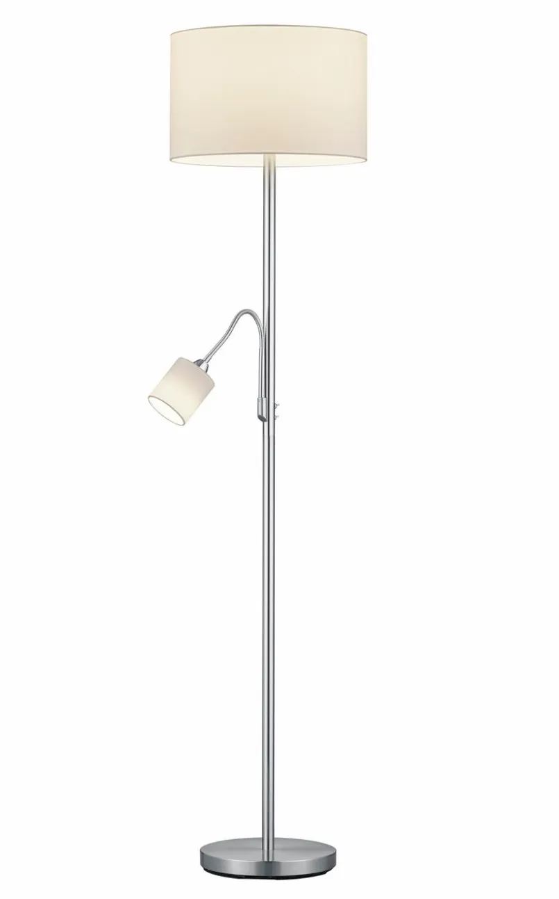 Trio Stehlampen-Stehlampe Hotel Weiß / Silber