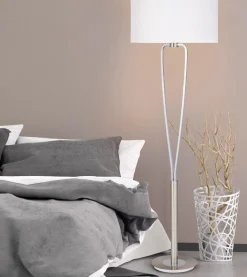 Stehlampen|Trio Stehlampe Paris II Nickel matt