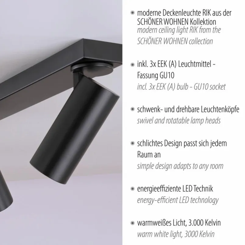 SCHÖNER WOHNEN-Kollektion Spots & Strahle-Strahler Rik Schwarz