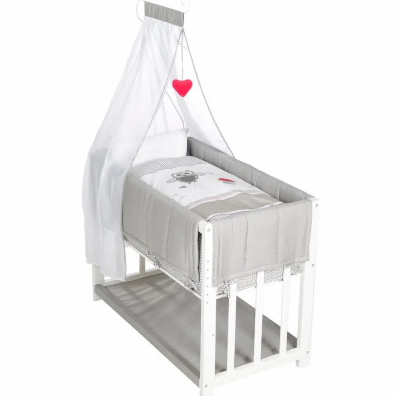 Stubenwagen & Babywiegen|Stubenwagen & Babywiegen|roba Baumann Stubenbettchen 4 in 1, 45 x 90 cm Grau / Weiß