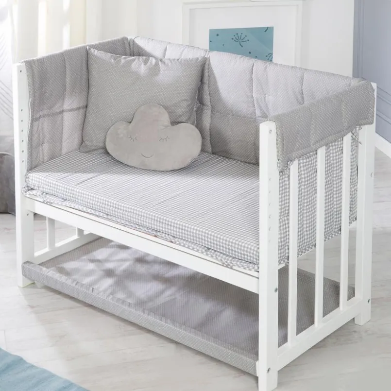 Stubenwagen & Babywiegen|Stubenwagen & Babywiegen|roba Baumann Stubenbettchen 4 in 1, 45 x 90 cm Grau / Weiß
