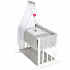 Stubenwagen & Babywiegen|Stubenwagen & Babywiegen|roba Baumann Stubenbettchen 4 in 1, 45 x 90 cm Grau / Weiß