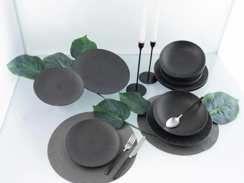 CreaTable Geschirr-Suppenteller Vesuvio Ø 22 cm Schwarz