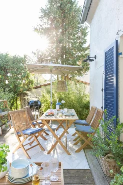 Balkontische|Tabletts|Brafab Tablett Turin 70 x 74 x 40 cm Teak