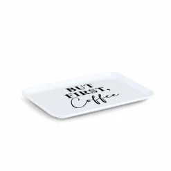 Tabletts|Tabletts-Tablett But First 30,5 x 22 cm Weiß