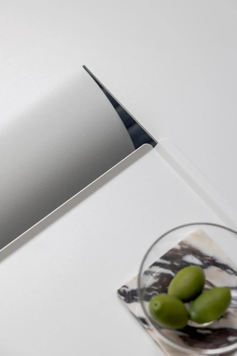 Tabletts|Tabletts|Metallbude Tablett Cut Weiß